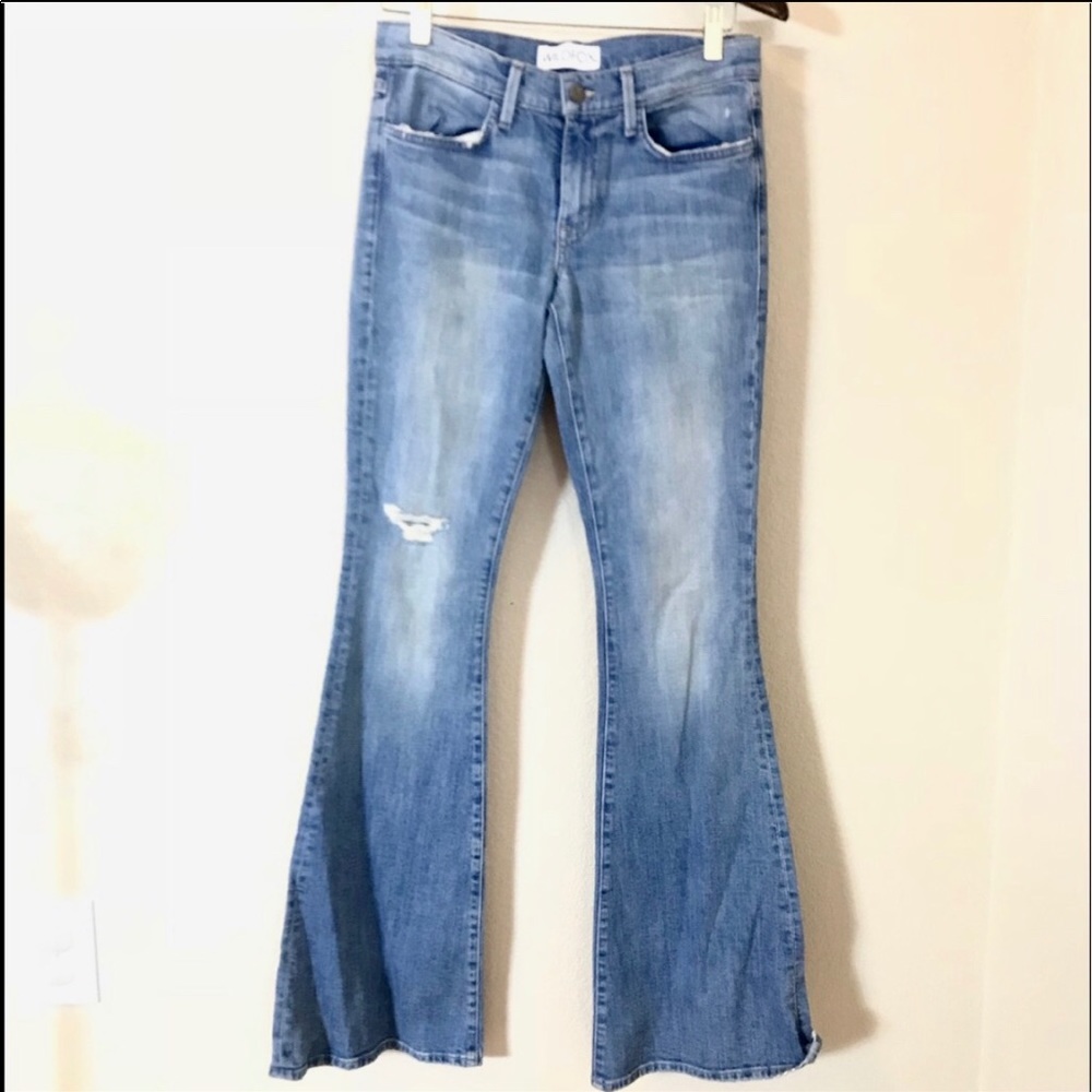 Wildfox Joni Mid Rise Super Flare Denim Jeans - Picture 2 of 8